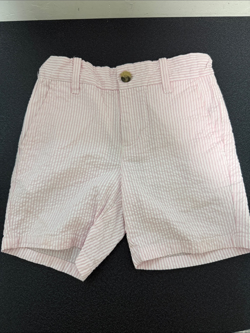 Light Pink Seersucker Cotton Shorts
